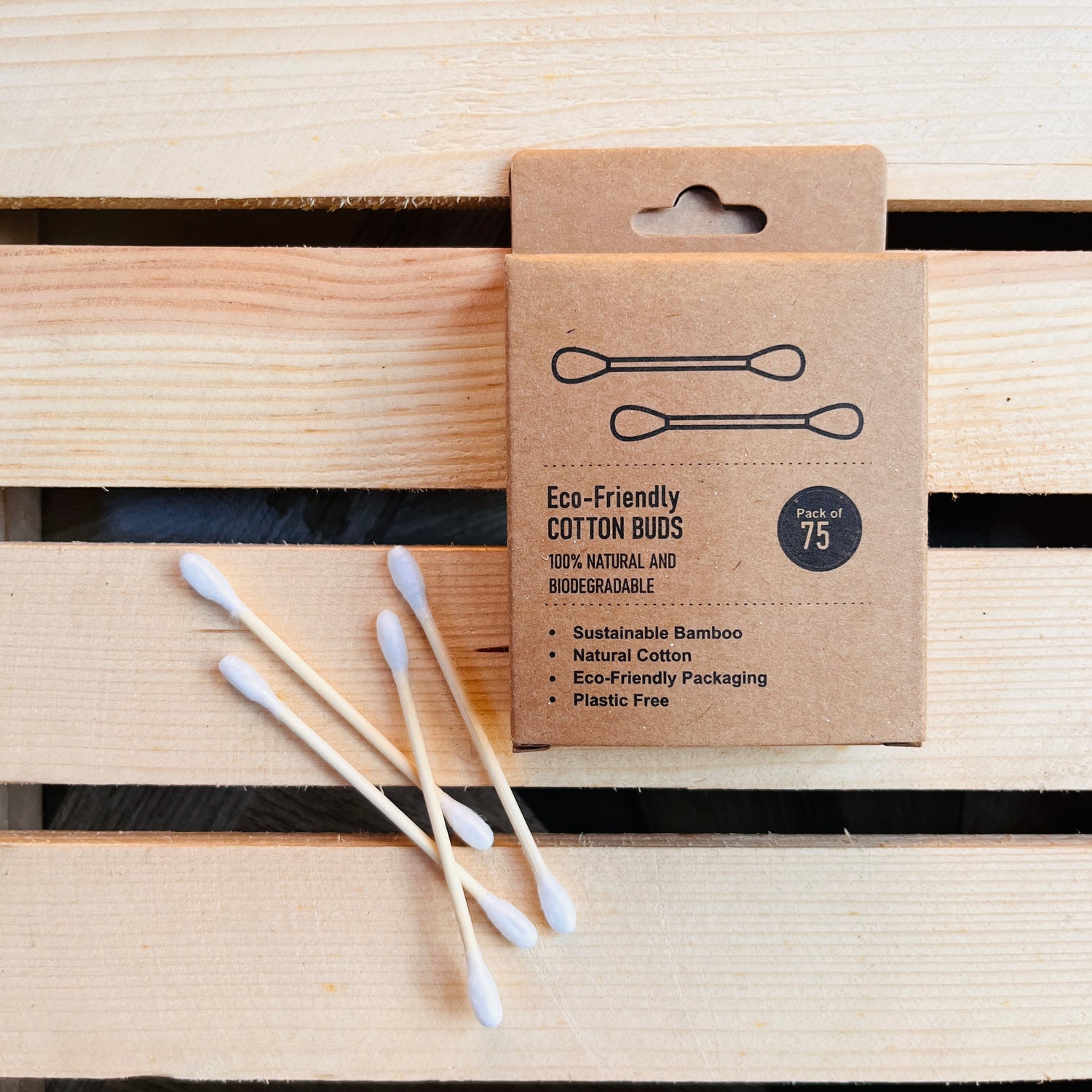 Jaivik Store Bamboo Cotton Earbuds - 150 Swabs, Eco-Friendly and Biodegradable, Soft & Gentle for Ears