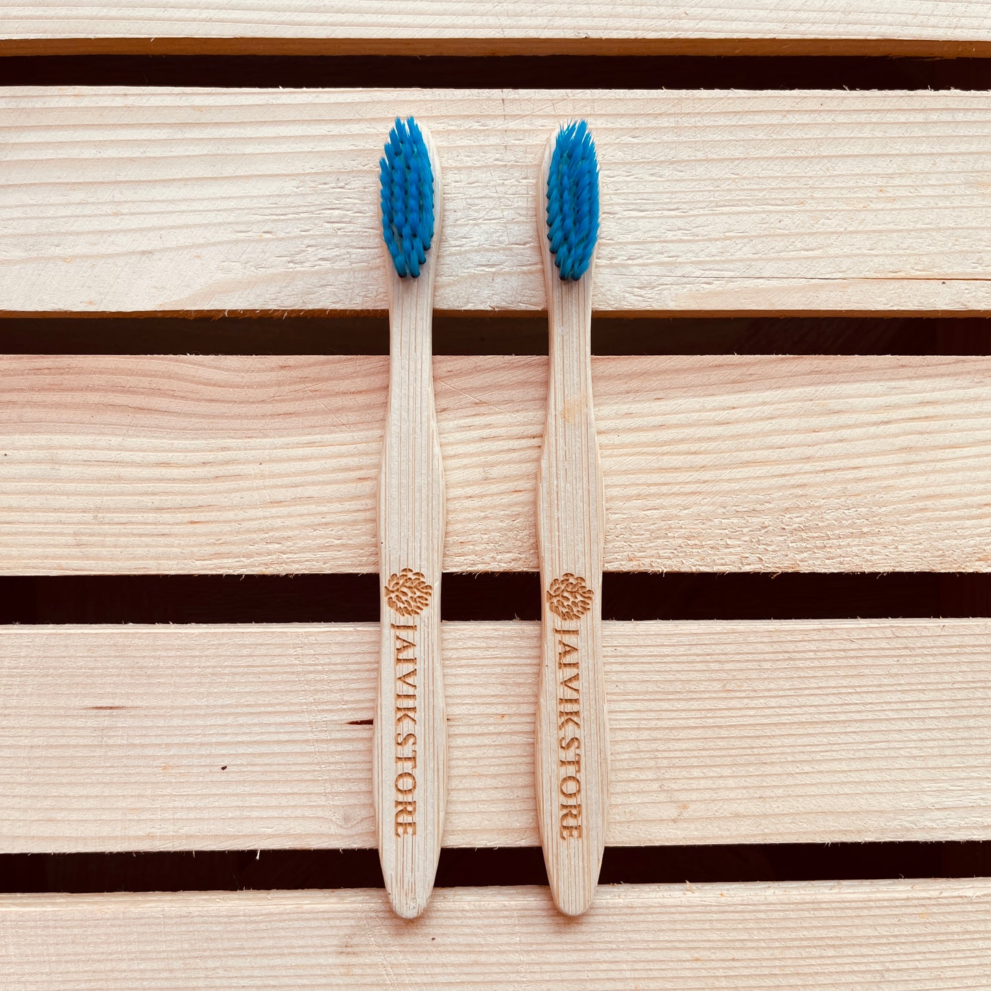 Jaivik Store Bamboo Toothbrush for Kids, Curvy Blue, Set of 2 – Eco-friendly and biodegradable with soft bristles