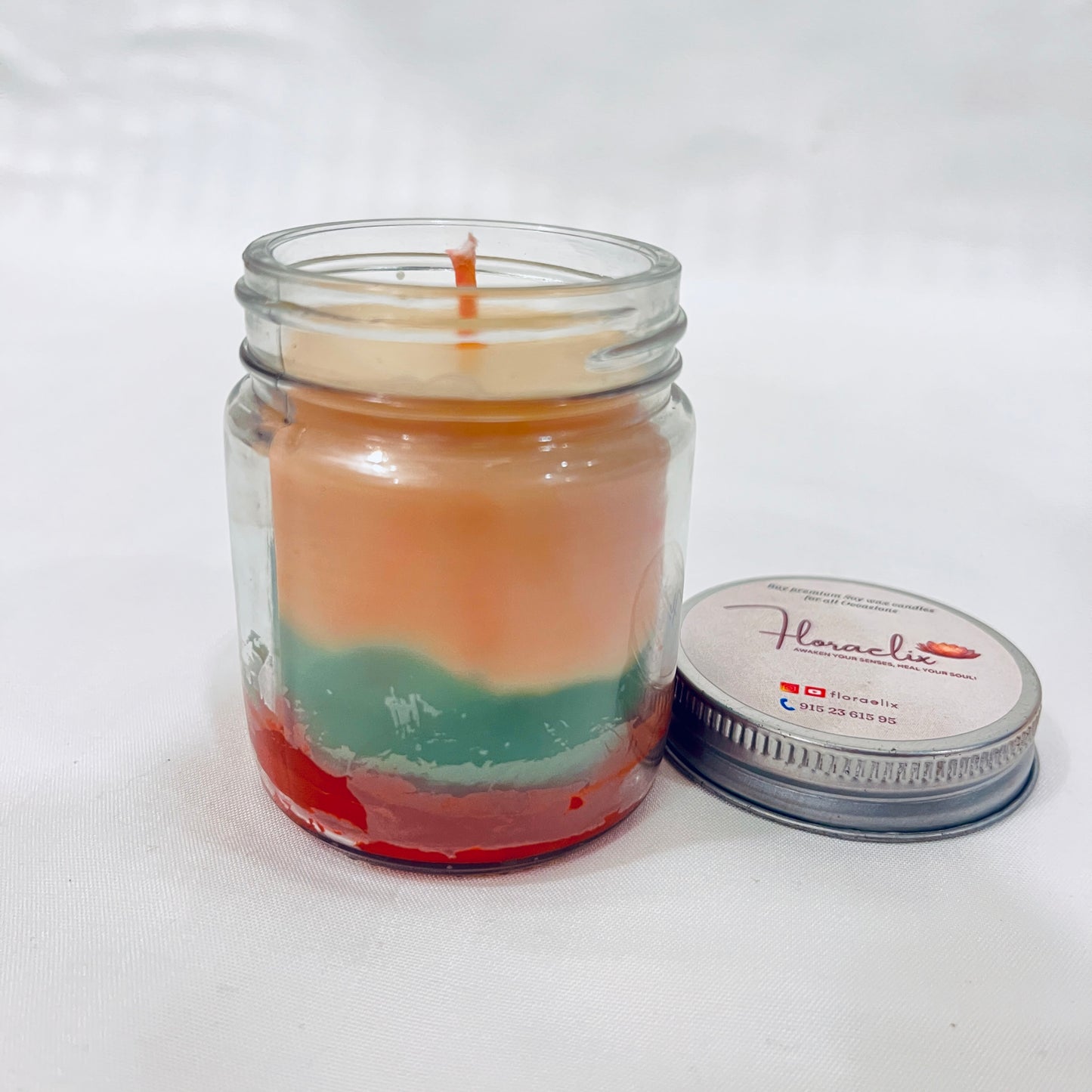 Side view of Jaivik Store Joy of the Wood soy wax candle, 100g, lid closed, stylish and eco-friendly craftsmanship