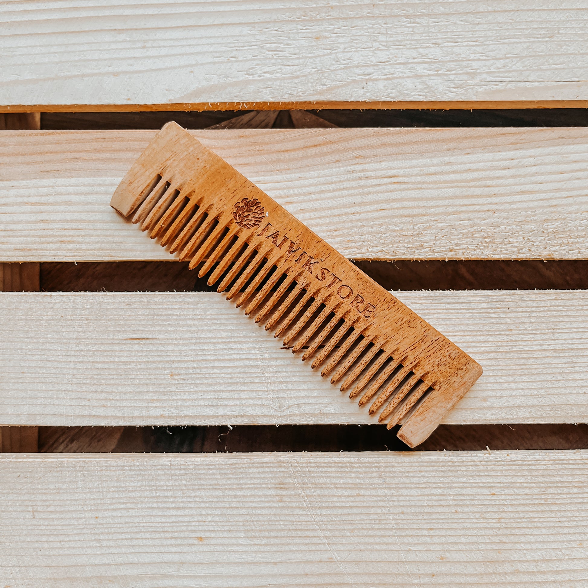 Jaivik Store Neem Wooden Comb for Kids - Pocket Comb Design, Detangles, Promotes Hair Growth, Unisex & Eco-Friendly