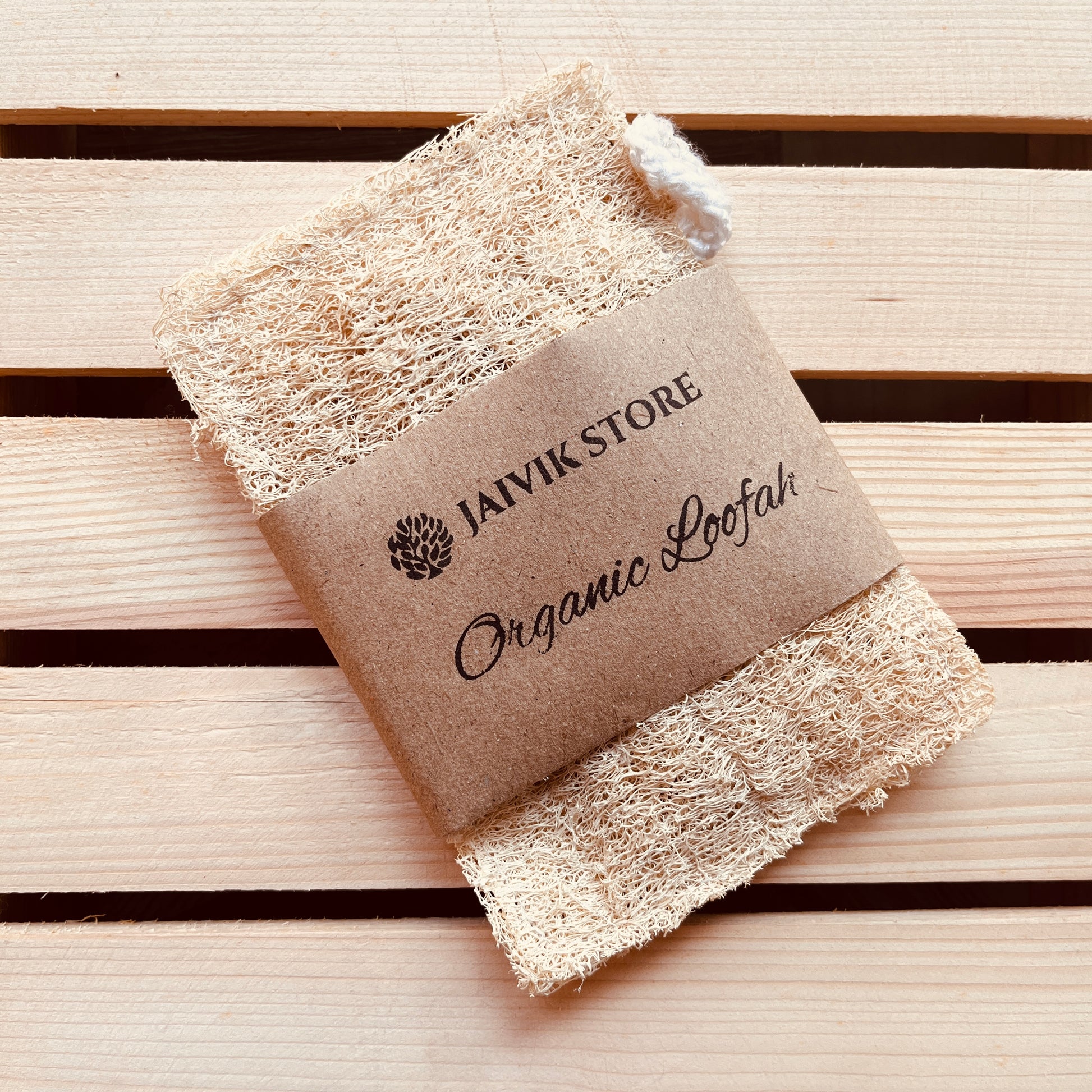 Jaivik Store organic natural loofah rectangle bath scrubber, a gentle exfoliator for a healthy glow