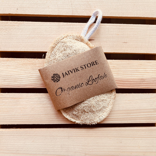 Jaivik Store organic oval loofah rectangle bath scrubber, a gentle exfoliator for a healthy glow